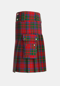 Utility_MacQuarrie_3_Tartan_454_kilt_left_image_with_pleated_design_and_adjustable_buckles_for_men