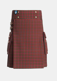 Utility_MacQuarrie_4_Tartan_453_kilt_front_image_with_pleated_design_and_adjustable_buckles_for_men