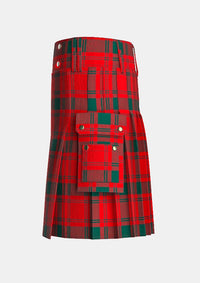 Utility_MacQuarrie_Modern_Tartan_kilt_left_image_with_pleated_design_and_adjustable_buckles_for_men