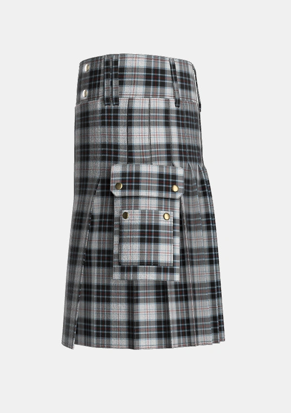 Utility_MacRae_Dress_2_Tartan_3570_kilt_left_image_with_pleated_design_and_adjustable_buckles_for_men