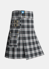 Utility_MacRae_Dress_2_Tartan_3570_kilt_side_image_with_pleated_design_and_adjustable_buckles_for_men