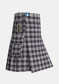 Utility_MacRae_Dress_Tartan_1564_kilt_side_image_with_pleated_design_and_adjustable_buckles_for_men