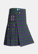Utility_MacRae_Hunting_1_Tartan_807_kilt_side_image_with_pleated_design_and_adjustable_buckles_for_men