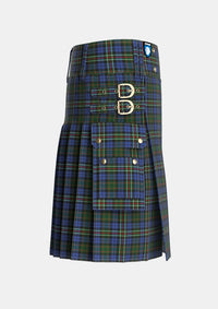 Utility_MacRae_Hunting_4_Tartan_799_kilt_right_image_with_pleated_design_and_adjustable_buckles_for_men