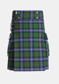 Utility_MacRae_Hunting_Wilsons_Tartan_800_kilt_front_image_with_pleated_design_and_adjustable_buckles_for_men