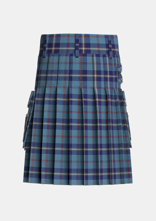 Utility_MacRaes_of_America_Tartan_7304_kilt_back_image_with_pleated_design_and_adjustable_buckles_for_men