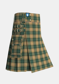 Utility_MacShane_Tartan_3571_kilt_side_image_with_pleated_design_and_adjustable_buckles_for_men