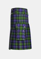 Utility_MacTaggart_Tartan_409_kilt_left_image_with_pleated_design_and_adjustable_buckles_for_men