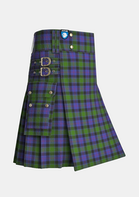 Utility_MacTaggart_Tartan_409_kilt_side_image_with_pleated_design_and_adjustable_buckles_for_men