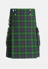 Utility_MacWilliam_Tartan_1418_kilt_front_image_with_pleated_design_and_adjustable_buckles_for_men