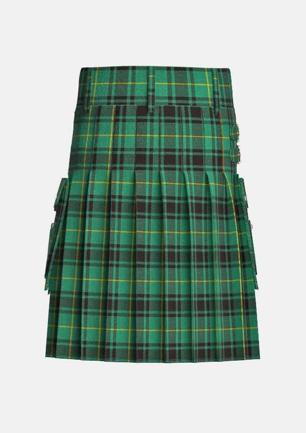 Utility_Macarthur_tartan_1100_kilt_back_image_with_pleated_design_and_adjustable_buckles_for_men