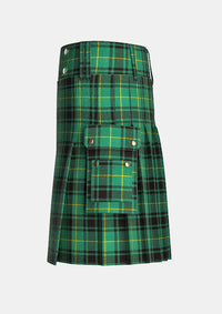 Utility_Macarthur_tartan_1100_kilt_left_image_with_pleated_design_and_adjustable_buckles_for_men