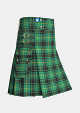 Utility_Macarthur_tartan_1100_kilt_side_image_with_pleated_design_and_adjustable_buckles_for_men