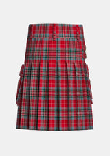 Utility_Macbean_tartan_925_kilt_back_image_with_pleated_design_and_adjustable_buckles_for_men