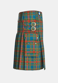 Utility_Macbeth_tartan_678_kilt_right_image_with_pleated_design_and_adjustable_buckles_for_men
