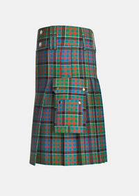 Utility_Macdonald_of_Clanranald_tartan_4521_kilt_left_image_with_pleated_design_and_adjustable_buckles_for_men