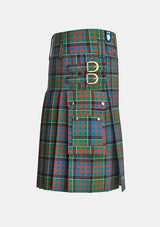 Utility_Macdonald_of_Clanranald_tartan_4521_kilt_right_image_with_pleated_design_and_adjustable_buckles_for_men