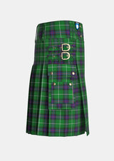 Utility_Macdonald_of_The_Isles_tartan_1366_kilt_right_image_with_pleated_design_and_adjustable_buckles_for_men