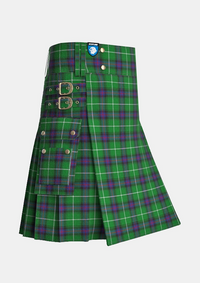 Utility_Macdonald_of_The_Isles_tartan_1366_kilt_side_image_with_pleated_design_and_adjustable_buckles_for_men