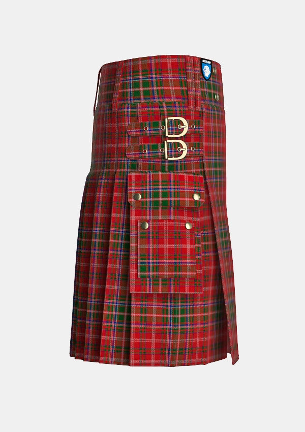 Utility_Macdougall_Tartan_kilt_right_image_with_pleated_design_and_adjustable_buckles_for_men