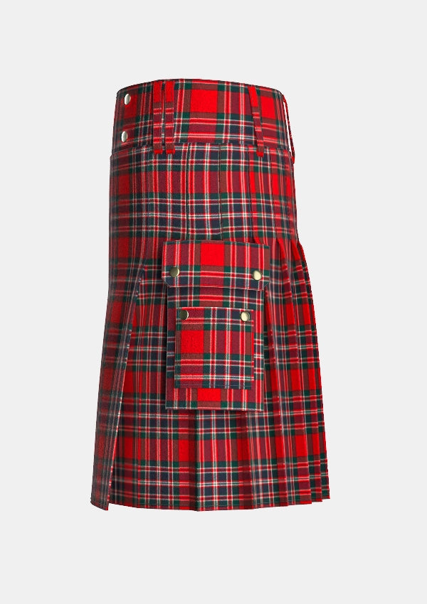 Utility_Macfarlane_tartan_kilt_left_image_with_pleated_design_and_adjustable_buckles_for_men