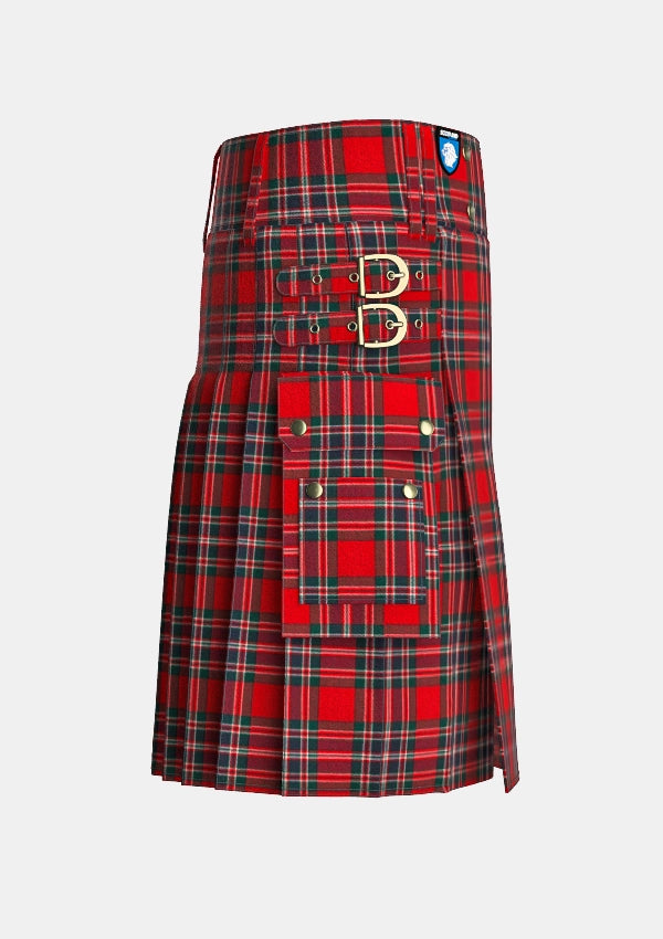 Utility_Macfarlane_tartan_kilt_right_image_with_pleated_design_and_adjustable_buckles_for_men