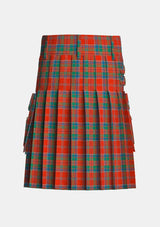 Utility_Macgillivray_tartan_446_kilt_back_image_with_pleated_design_and_adjustable_buckles_for_men