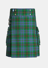 Utility_Macinnes_tartan_1464_kilt_front_image_with_pleated_design_and_adjustable_buckles_for_men