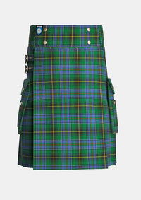 Utility_Macinnes_tartan_1464_kilt_front_image_with_pleated_design_and_adjustable_buckles_for_men