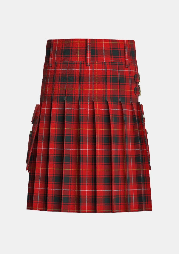 Utility_Maciver_tartan_1203_kilt_back_image_with_pleated_design_and_adjustable_buckles_for_men
