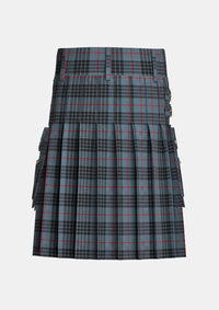 Utility_Mackay_Blue_Tartan_264_kilt_back_image_with_pleated_design_and_adjustable_buckles_for_men