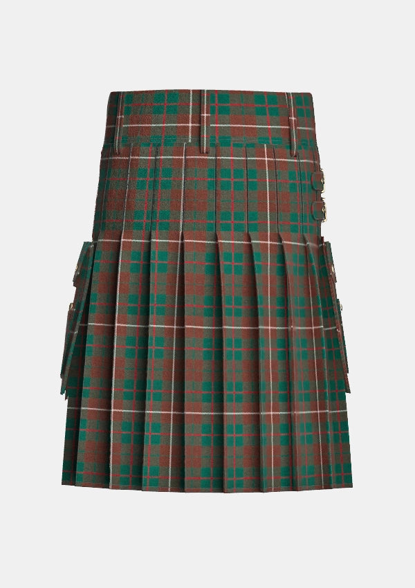 Utility_Mackinnon_hunting_modern_tartan_kilt_back_image_with_pleated_design_and_adjustable_buckles_for_men