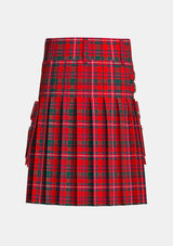 Utility_Mackinnon_tartan_kilt_back_image_with_pleated_design_and_adjustable_buckles_for_men