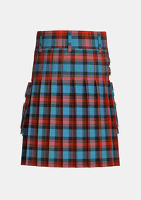 Utility_Maclachlan_ancient_tartan_kilt_back_image_with_pleated_design_and_adjustable_buckles_for_men