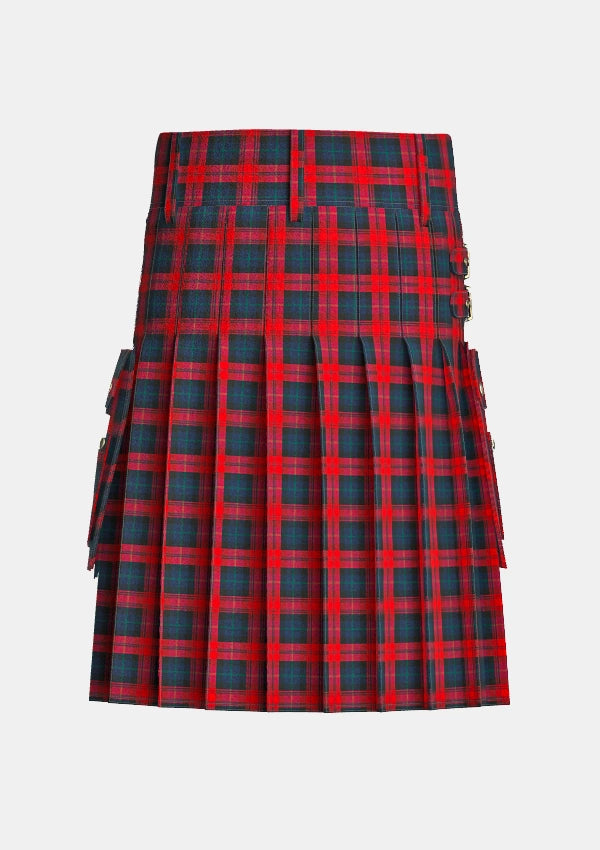Utility_Maclachlan_modern_tartan_kilt_back_image_with_pleated_design_and_adjustable_buckles_for_men
