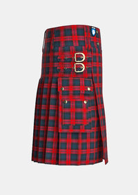 Utility_Maclachlan_modern_tartan_kilt_right_image_with_pleated_design_and_adjustable_buckles_for_men