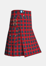 Utility_Maclachlan_modern_tartan_kilt_side_image_with_pleated_design_and_adjustable_buckles_for_men