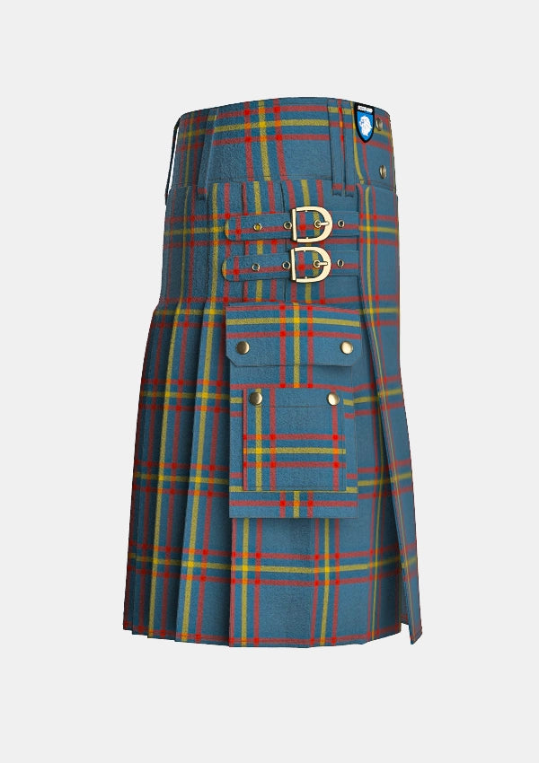 Utility_Maclain_of_lochbuie_hunting_ancient_tartan_kilt_right_image_with_pleated_design_and_adjustable_buckles_for_men