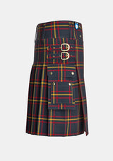 Utility_Maclain_of_lochbuie_hunting_tartan_kilt_right_image_with_pleated_design_and_adjustable_buckles_for_men