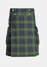 Utility_Maclaren_tartan_kilt_front_image_with_pleated_design_and_adjustable_buckles_for_men