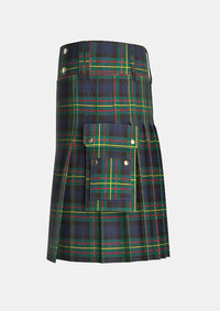 Utility_Maclaren_tartan_kilt_left_image_with_pleated_design_and_adjustable_buckles_for_men