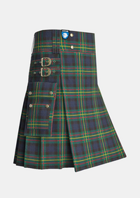 Utility_Maclaren_tartan_kilt_side_image_with_pleated_design_and_adjustable_buckles_for_men