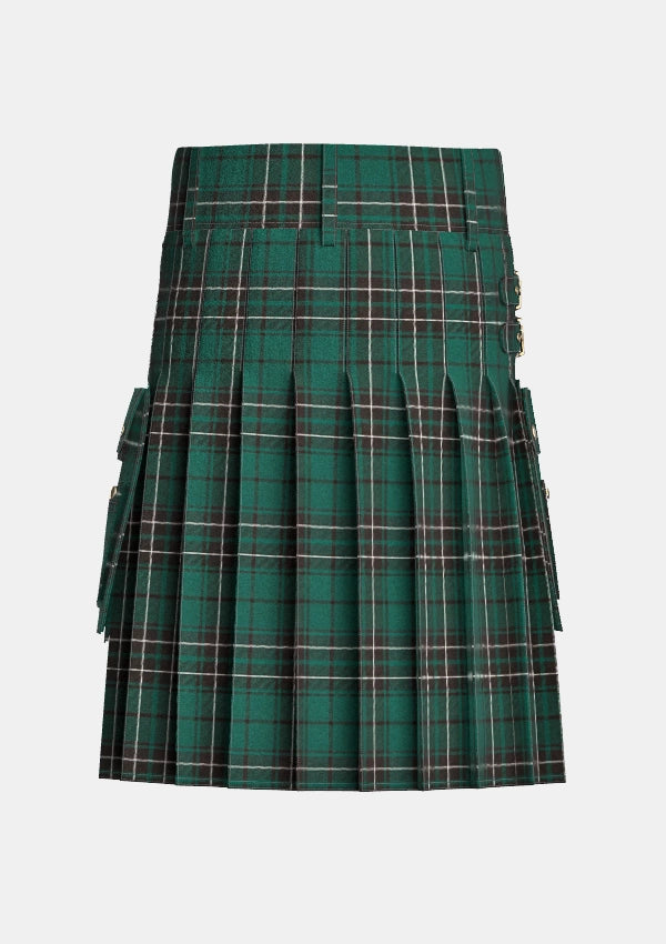 Utility_Maclean_Hunting_Modern_Tartan_kilt_back_image_with_pleated_design_and_adjustable_buckles_for_men