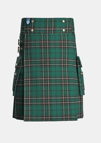 Utility_Maclean_Hunting_Modern_Tartan_kilt_front_image_with_pleated_design_and_adjustable_buckles_for_men