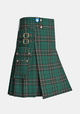 Utility_Maclean_Hunting_Modern_Tartan_kilt_side_image_with_pleated_design_and_adjustable_buckles_for_men