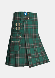Utility_Maclean_Hunting_Modern_Tartan_kilt_side_image_with_pleated_design_and_adjustable_buckles_for_men
