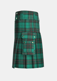 Utility_Maclean_tartan_kilt_left_image_with_pleated_design_and_adjustable_buckles_for_men
