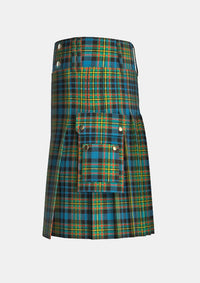 Utility_Maclellan_tartan_323_kilt_left_image_with_pleated_design_and_adjustable_buckles_for_men