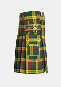 Utility_Macmillan_tartan_kilt_right_image_with_pleated_design_and_adjustable_buckles_for_men