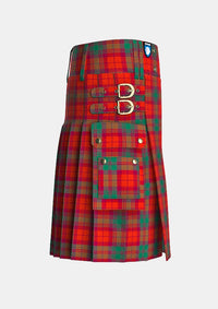 Utility_Macnab_tartan_857_kilt_right_image_with_pleated_design_and_adjustable_buckles_for_men